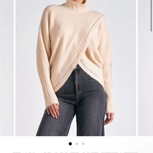 Elan Cream Cowl Neck Sweater